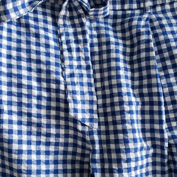 Banana republic gingham blue 12 crop pants NWT - Picture 3 of 4